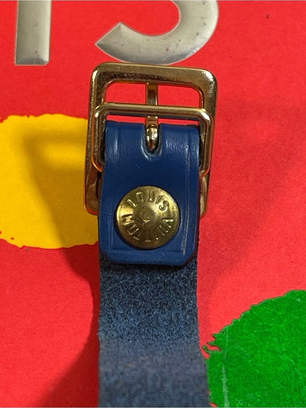 Louis Vuitton Blue Luggage Tag & Poignet w/Free Non LV Clasp. Gold Hardware - Picture 12 of 16